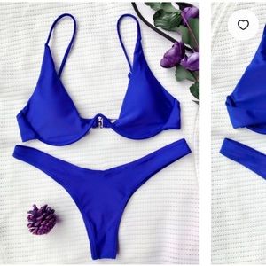 Zaful Push Up Plunge Bikini